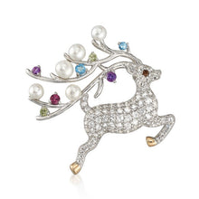 Load image into Gallery viewer, Gemstone Reindeer Pin and Pendant