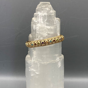 Gold Gemstone Link Bracelet