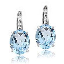Load image into Gallery viewer, Blue Topaz and Diamond Earrings