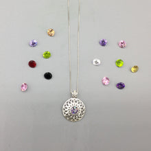 Load image into Gallery viewer, Sterling Silver Adjustable Stone Necklace