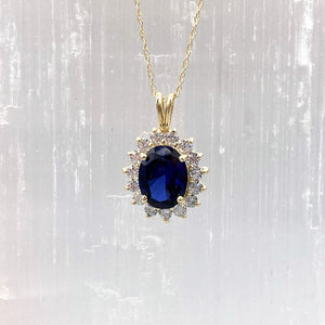 Sapphire and White Topaz Necklace