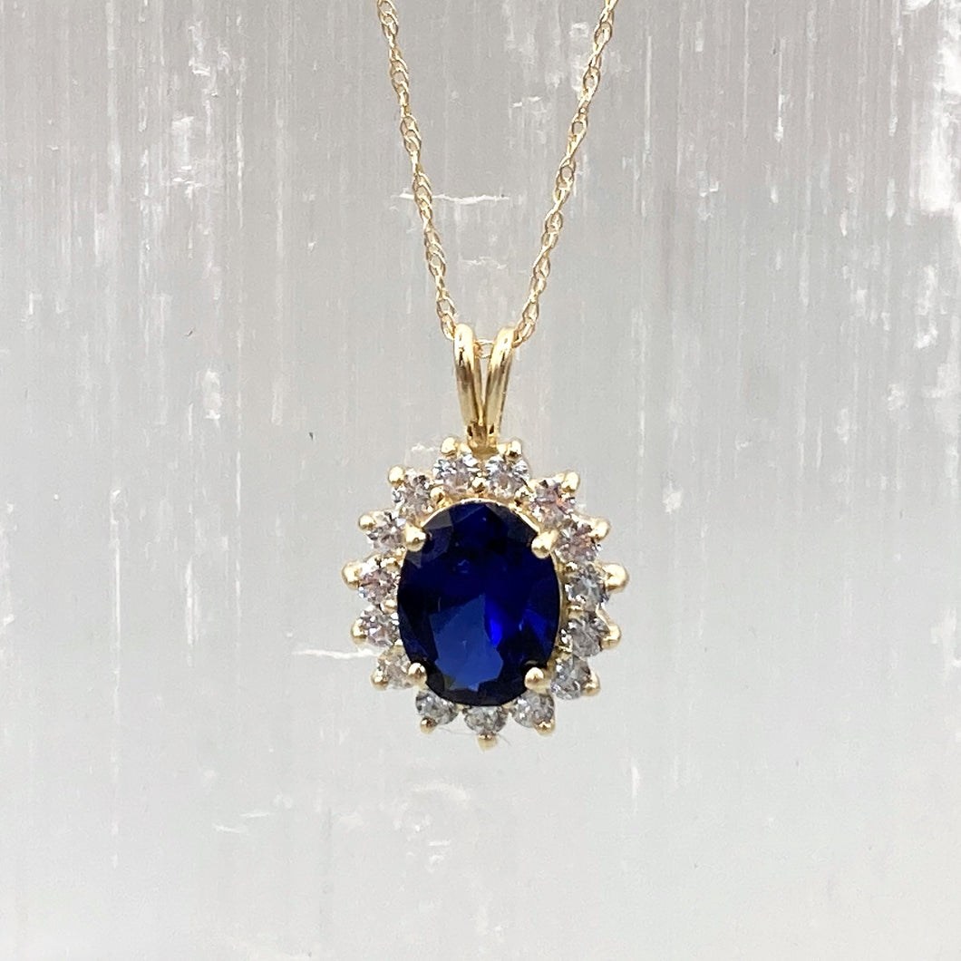 Sapphire and White Topaz Necklace