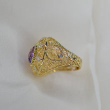 Load image into Gallery viewer, Amethyst and White Topaz Ring